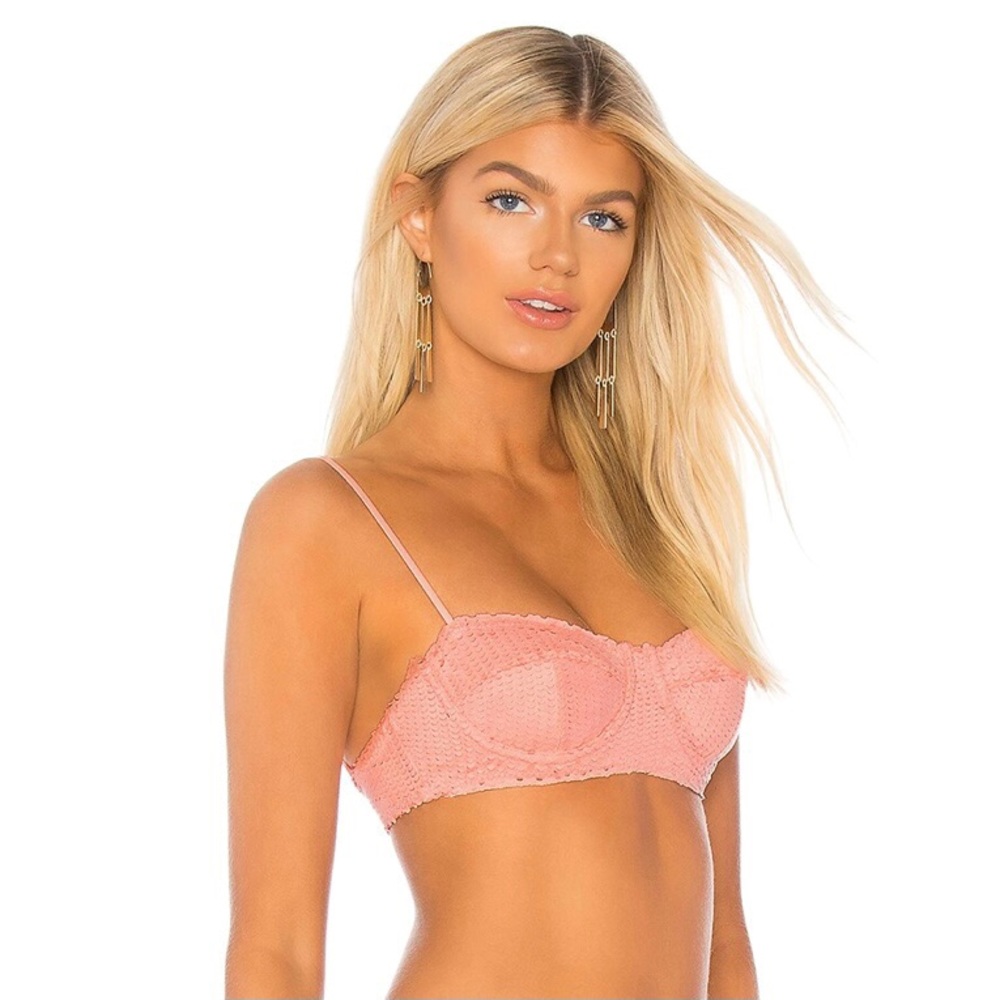 NEW VIX REVOLVE PINK TEXTURED BIKINI TOP - Picture 3 of 7